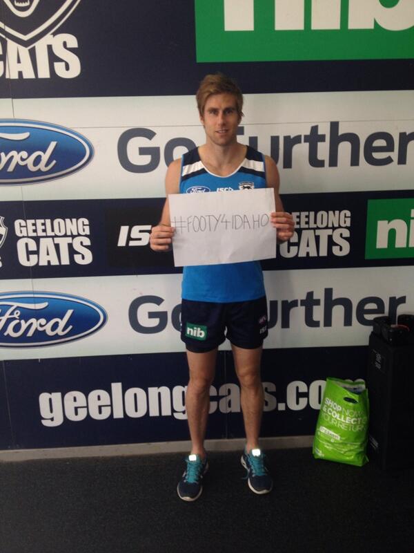 AFL's tweet photo. Footy figures have thrown their support behind International Day Against Homophobia. #Footy4IDAHO http://t.co/G55ReTpgI5