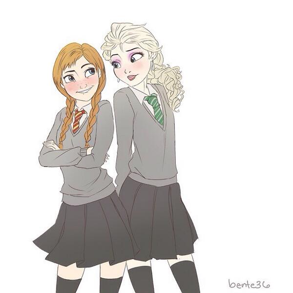 IceQueenSis's tweet image. Me and @AFrozenIceQueen at Hogwarts. XD