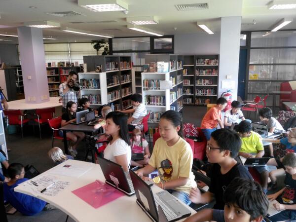 NFJeff_'s tweet image. Intermediate session with 4 other schools through #googlehangout #scratch #globalcodeathon