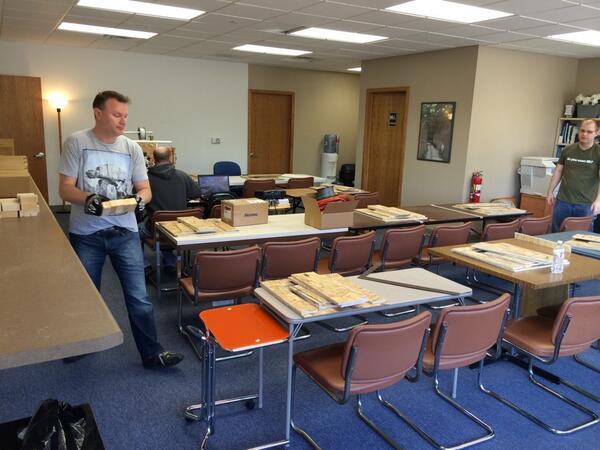 meetupery's tweet photo. Setting up for 3D Printer Camp. CC: @3DPrintGirl @VoxelMetric @ejbantz @raster http://t.co/qfeNbhBssj