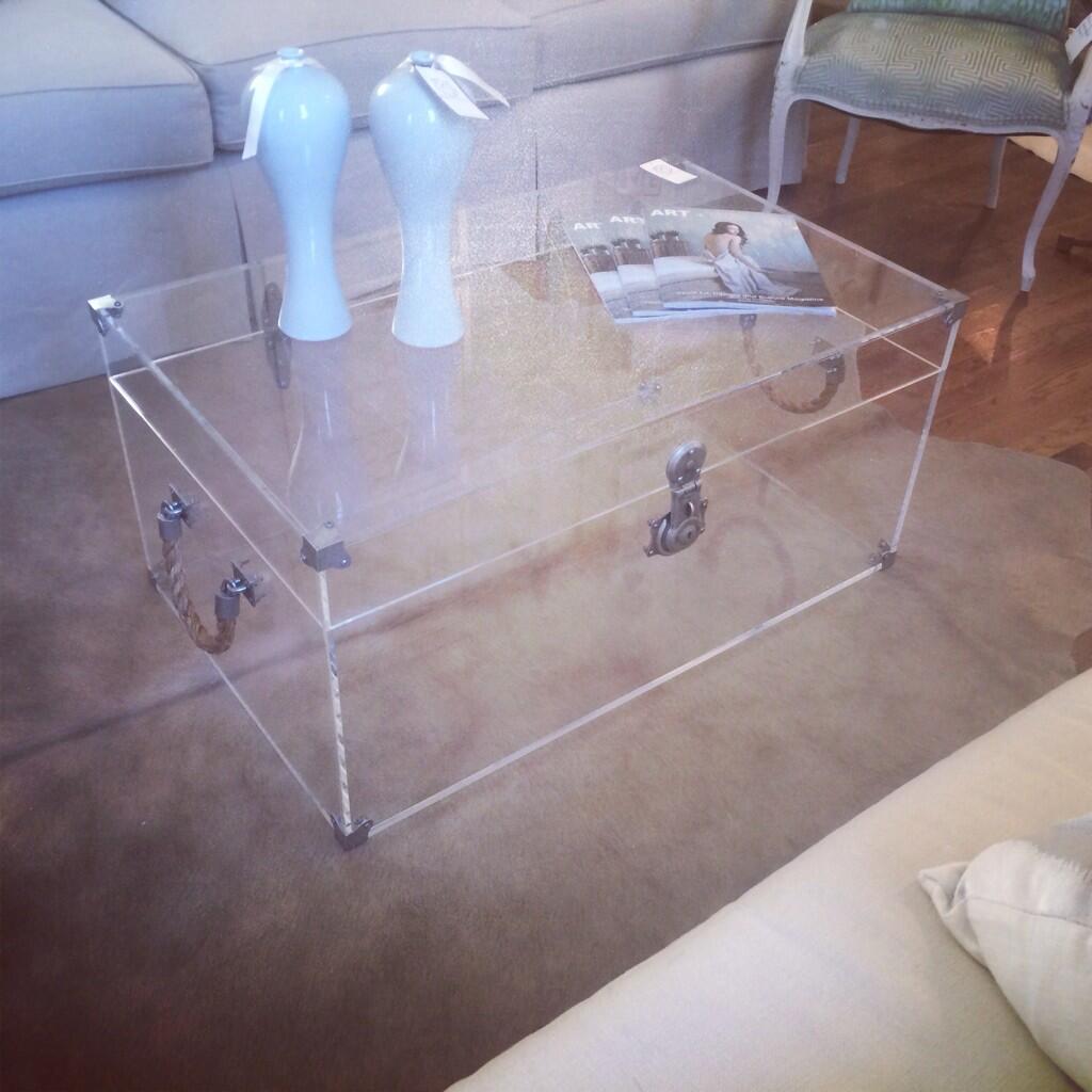 Lucite trunk coffee table outlet