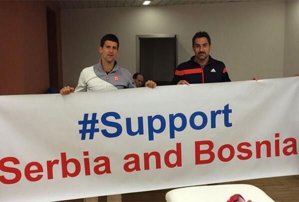 Serbian tennis champions Djokovic <a href="/DjokerNole/">Novak Djokovic</a> &amp; Zimonjic <a href="/nenadzim/">Nenad Zimonjić</a> appeal for help #SerbiaFloods #BosniaFloods