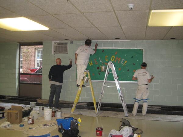 jcammarano's tweet image. #springserve Salvation Army Cambridge painting transformation with Northern Lights Painting crew