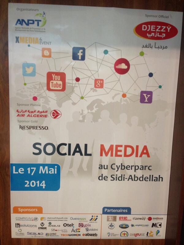 taheralami's tweet photo. C'est la journée Social Media à l'#algeria20 @abweb est au rendez-vous. http://t.co/weeqOOZc3w