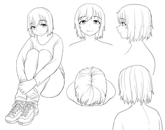 いつも漫画を描いている途中にキャラクターの髪型が変わってしまうので、キャラの設定画みたいなのを描きました。今年の夏コミで出す予定の「MotherMe!」の、まずは主人公のショタです。ママの事が好きです。 