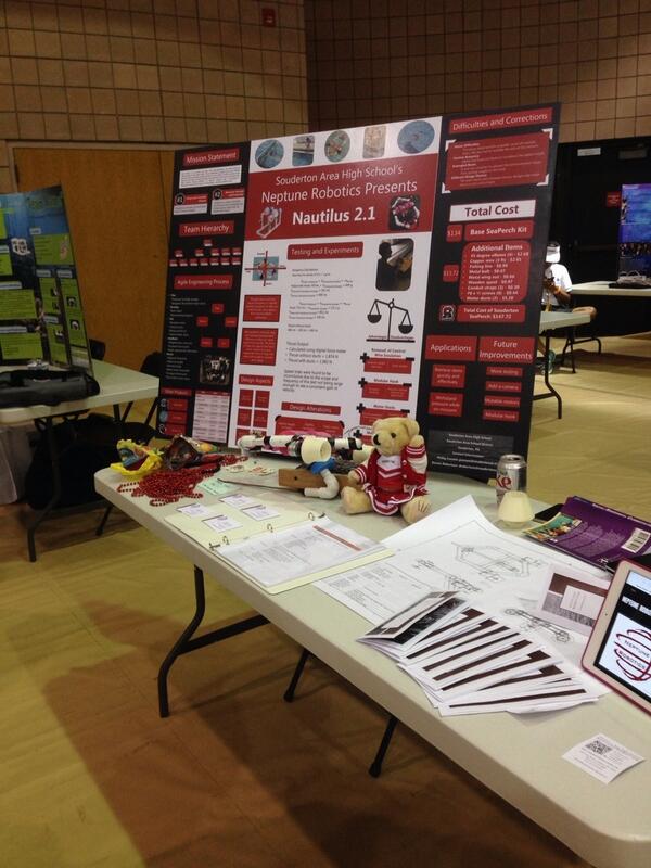 Our company table at Southern Mississippi University! <a href="/seaperch/">SeaPerch</a>  #MakeASplash