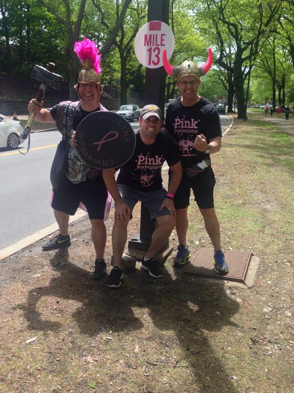 dougiefox's tweet image. Pink Barbarian Roar at mile 13 #avonwalkbo @avonwalks