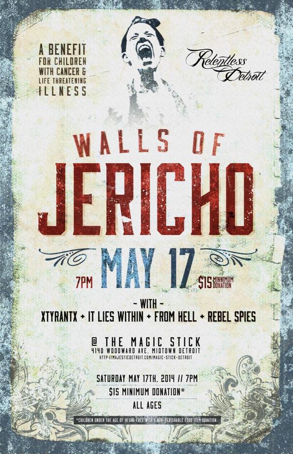 Tonight! Our final show W/<a href="/Wojericho/">Walls Of Jericho</a>, <a href="/FromHellMi/">From Hell</a>, and Rebel Spies at The Magic Stick! Please RT!