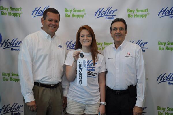 HollerClassic's tweet image. Congratulations to our 2014 #Fit4College Winner, Kristin Douglas! She is now the owner of a Fit from #HollerHonda.