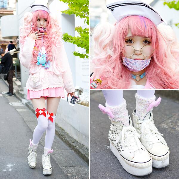 Harajuku Girl in Pink Kawaii Pretty Cure Anime Fashion w/ Pekorin Plush,  Magical Girl Wand, Kuromi & Hello Kitty – Tokyo Fashion