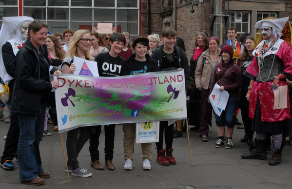 ScotAFed's tweet photo. Today was the first ever #DykeMarch in Edinburgh, celebrating #LGBT women. Very well done! @DykeMarchScotia http://t.co/G3gVdJdL9k