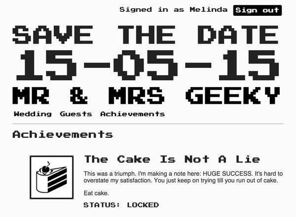 mseckington's tweet image. having fun creating next stage of our wedding website at #AgileHack. Love the idea of achievements at the wedding!