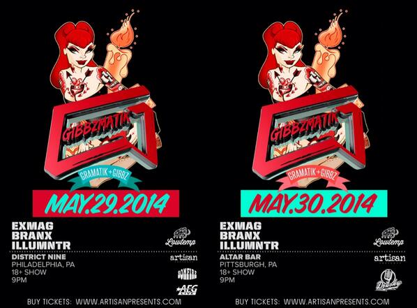 ArtisanPresents's tweet photo. May 29th &amp; 30th w/ @Gramatik, @GiBBZmusic, @EXM4G &amp; more!!

5/29: http://t.co/0Z5Hrgz51u
5/30: http://t.co/ZviMhfZv6v http://t.co/zCqqSokNMj