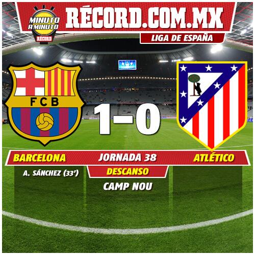 record_mexico's tweet photo. Termina el primer tiempo. Con un golazo de Alexis, Barcelona vence al Atlético http://t.co/UmKxCwoN1R http://t.co/IqxLSgM8Pn
