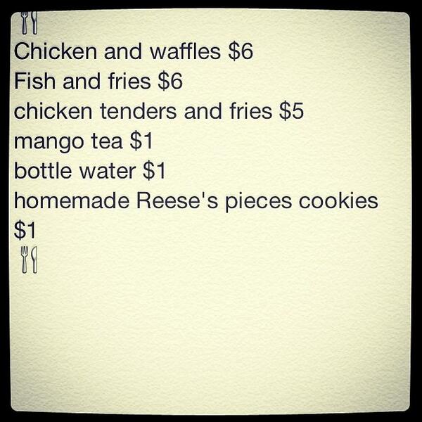6LACK's tweet photo. the menu for #SUNSETBLOCKPARTY tho... :) http://t.co/bVJ1rOCOU4