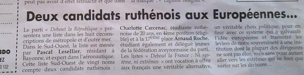 DLFAveyron's tweet photo. A son tour, le Nouvel Hebdo mentionne la liste #DeboutLaFrance menée par @PascalLesellier !
#DLR2014 http://t.co/tOBlBW0OBJ