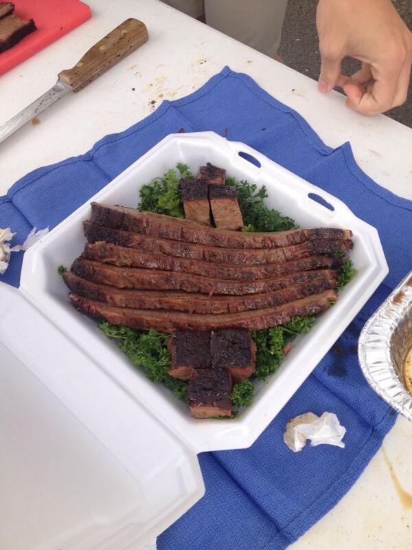 Preparing the brisket turn in box...