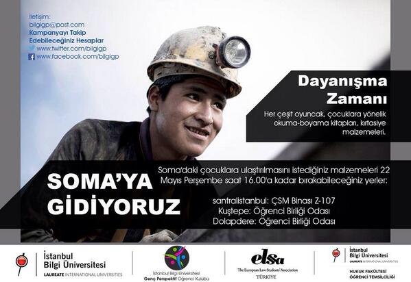 Değerli üyelerimiz, Soma'ya destek olmaya gidiyoruz. Desteklerinizi bekliyoruz;