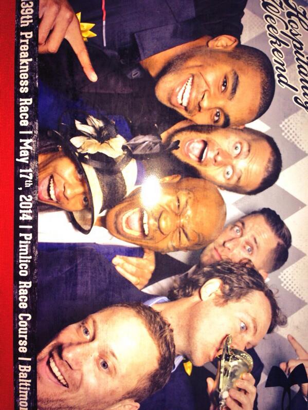 MikeTyson's tweet image. At Preakness. Thanks @UnderArmour. Had awesome time. Can you spot #tombrady in pic... #Baltimore