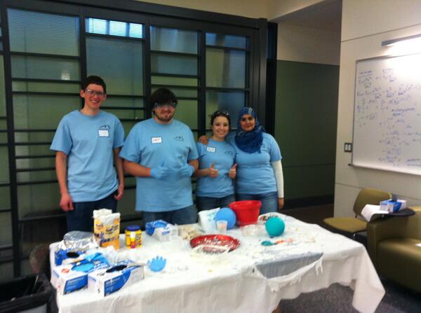 David (McLeod group), Matt, Gayla, and Abeer teach middle school kids about polymers for the GAANN Science Field Day!