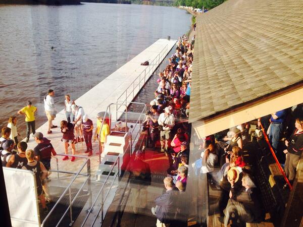 A  packed Grandstand remains gathered to congratulate all of our Medalists at today's <a href="/StotesRegatta/">Stotesbury Cup</a> Thanks to all!