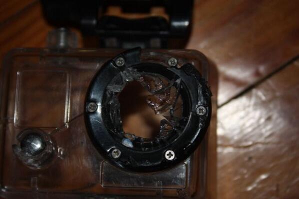 GoProFail's tweet image. No they are not bullet proof! #GoProFail