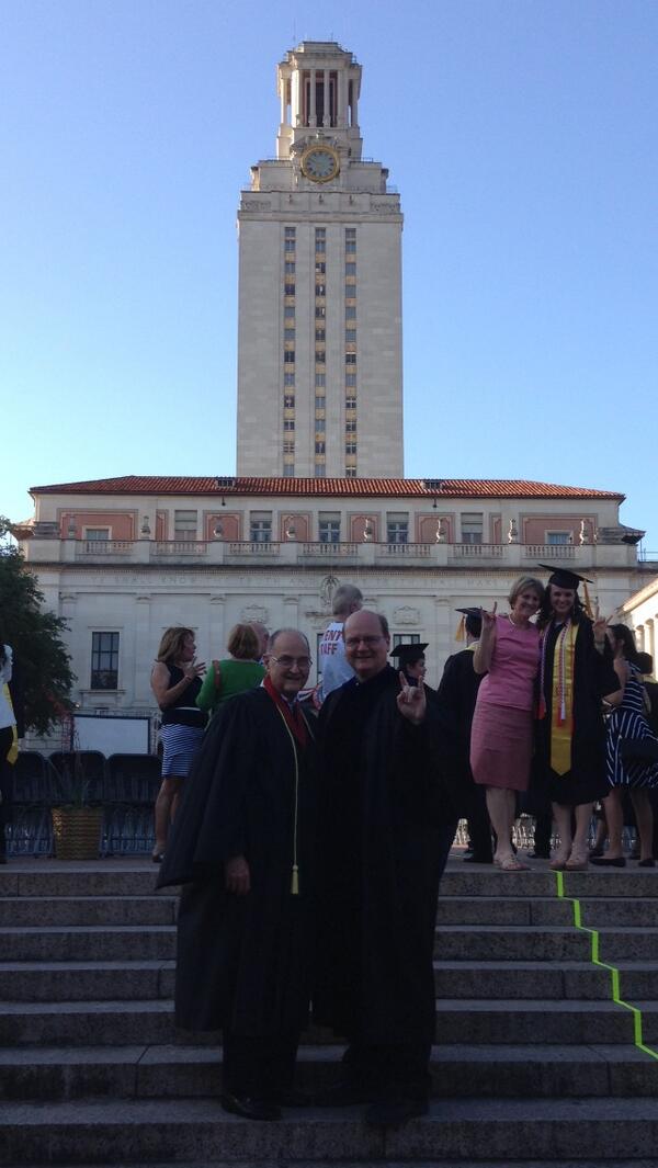 texasembassy's tweet image. Finally getting to walk on 30th reunion. And do so with my dad.. #priceless @UTAustin #utgrad #WhatStartsHere