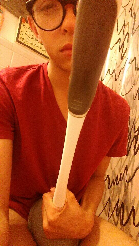 crankassbooty's tweet photo. I got my dick caught in the plunger again http://t.co/5vj2Q2GM6g