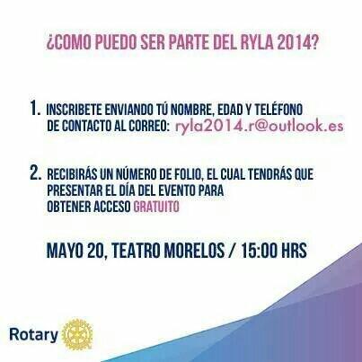 rotaract_tsw's tweet photo. Y tu ya te registraste? #RYLA2014 @TolucalaBellaCd http://t.co/ei8VJSSMsU