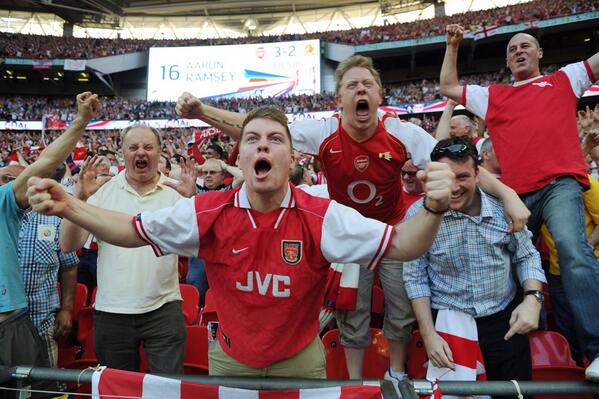 How did you react when <a href="/aaronramsey/">Aaron Ramsey</a> scored? Something like this? #GunningForTheCup
