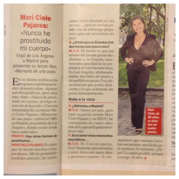 MCpajares's tweet photo. Gracias a @revista_pronto x promocionar mi libro! Thanks 2 @revista_pronto Magazine 4 promoting my new book! http://t.co/Qewik9BEdI