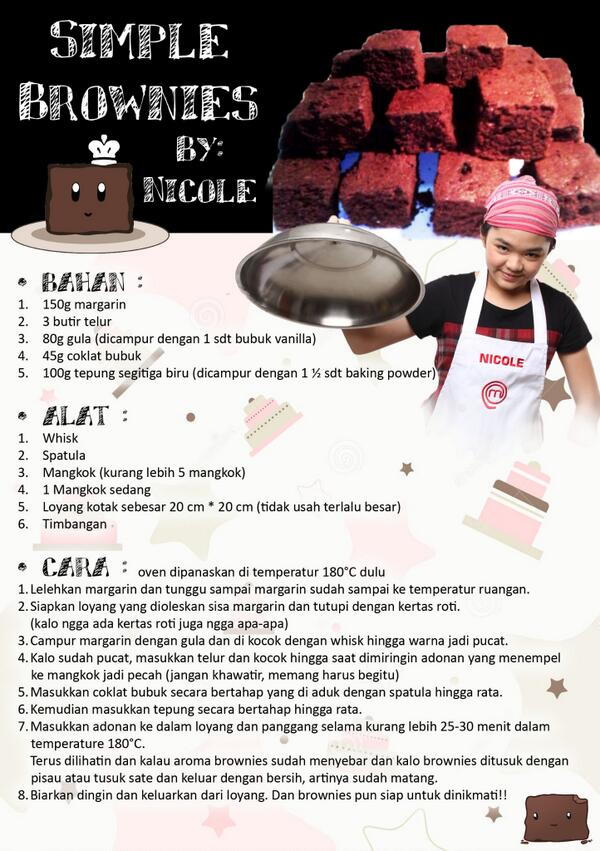 Simple Brownies Recipe by <a href="/Nicole_JrMCI/">Nicole AnggunLestari</a> (◕‿‿◕｡)
