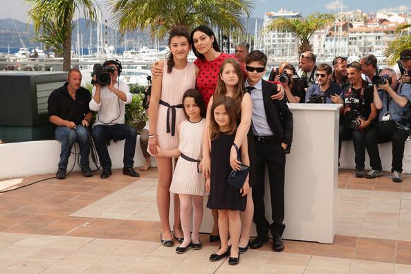 BellucciNet's tweet photo. Monica Bellucci, Maria-Stella Morrow, Agnese Graziani, Maria Alexandra Lungu, Luis Huilca, Eva Morrow #Cannes2014 http://t.co/lEfIMPQXVC