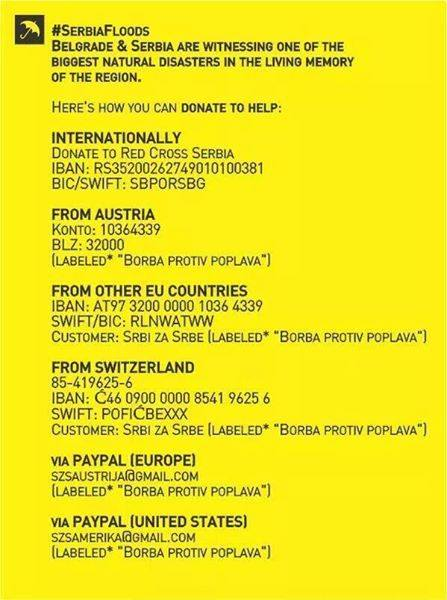 therealvlado's tweet photo. Help my people #serbiafloods donate here and let us hope the worst is behind us. #thebank http://t.co/8W7410YgrW