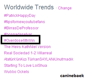 WearEXO_L's tweet photo. #Overdose6thWin trending 5th place (Worldwide trend)
http://t.co/oIyHWAgU9p