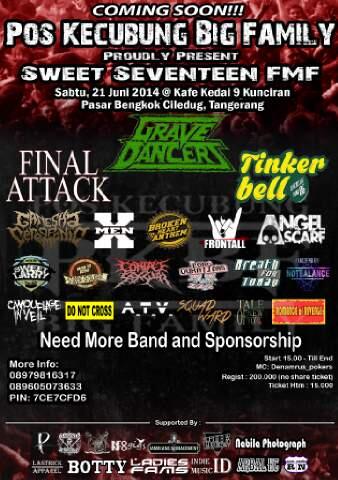 Yeah!!! RT<a href="/PKBFofficial/">PKBigFamily</a>: Sweetseventeenfmf 21juni14 at Kedai9kunciran w:Gravedancer-Finalattack-Tinkerbell  "