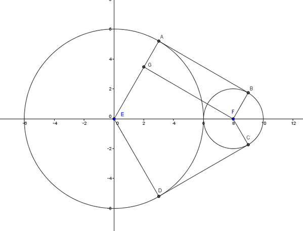すぎやま Manavee Na Twitteru 半径が6cmと2cmで中心間距離が8cmの2つ円がある ２つの円の外側にひもを一回りかけるとき その長さを求めよ Http T Co Wnentbue2a