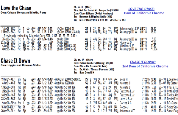 DougieSal's tweet photo. Gotta love an overachieving type of horse like California Chrome. Here's the past performances of his dam &amp; 2nd dam: http://t.co/OKZCtGkqfY