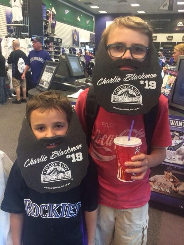 Rockies's tweet photo. RETWEET and you could win a new foam #BlackmonBeard! Available NOW at Rockies Dugout Stores &amp; Coors Field. http://t.co/6cF5Nq2Pbq