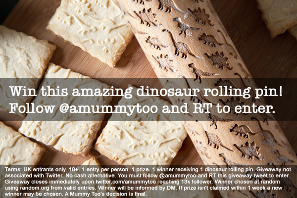 EmilyLearyCooks's tweet photo. Follow &amp; RT to enter to #win this dinosaur rolling pin (T&amp;Cs http://t.co/30sF74OSQV Open to existing followers too!) http://t.co/5mtMRbZy9i