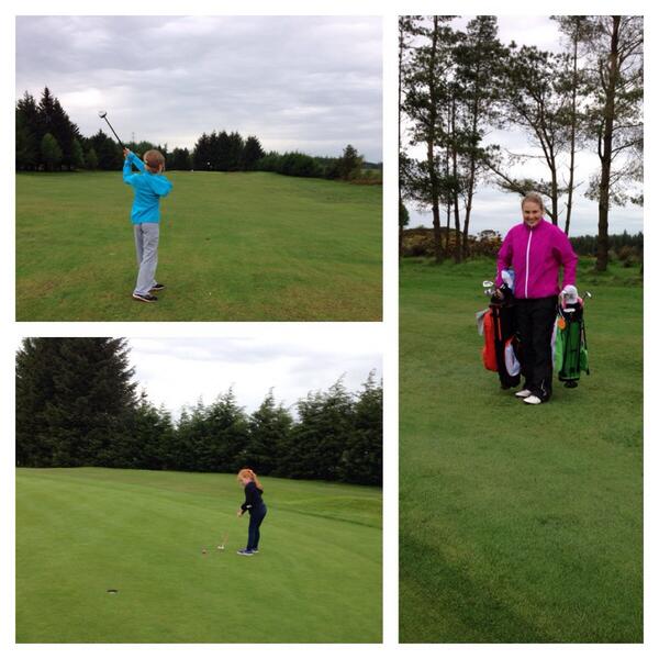 2 pupils out practising tonight for their first @ClubGolfScot flag event at <a href="/BroadleesGolf/">Broadlees Golf</a> in a few of weeks.