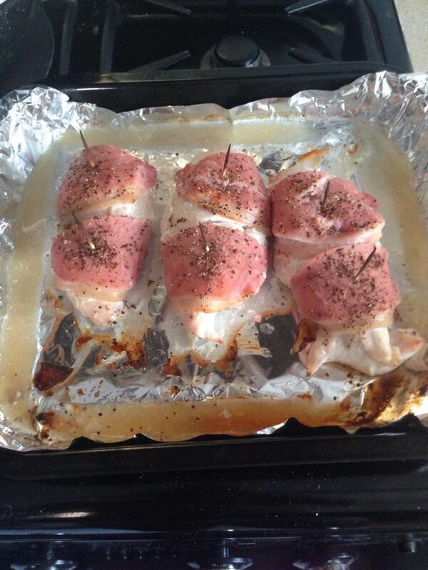 Amrik_Bahia's tweet photo. Chicken in Philadelphia, wrapped in bacon with black pepper. #RealNigger http://t.co/Md4ALHpDNC