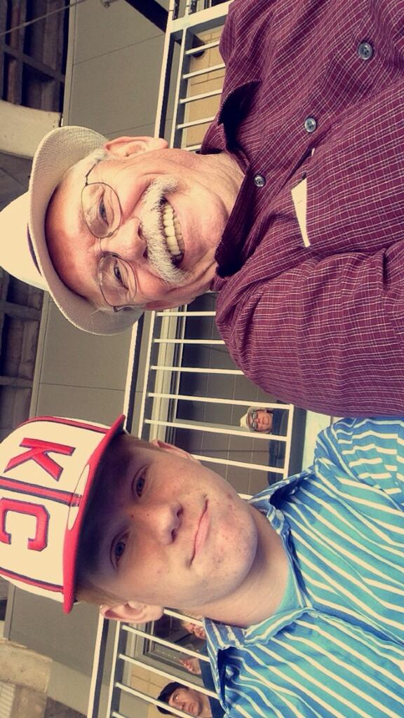Bay1Blake's tweet photo. Royals game with my grandfather. Having a blast tho! @Royals #Royals #TheK #RoyalsSocial !! ⚾️ http://t.co/xMO1sE31Cy