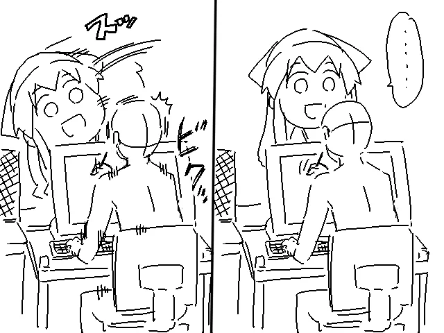 液タブの正面にビッグイカ娘置いてるんだけど、たまに頭の重みでスッて倒れるの慣れない 