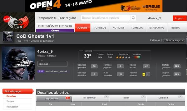 Boel_Ps3's tweet photo. Tenemos tambien a nuestro AR de la Squad jugando en 1vs1 y esta actualmente TOP30, QUIEN SE ATREVE A JUGARLE UNA? http://t.co/ta0GTbGPFv