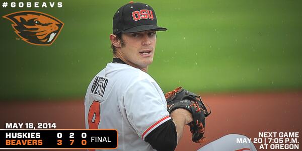BeaverBaseball's tweet photo. It's over! Your Beavers have thrown back-to-back shutouts for a 2-game @Pac12 lead with 3 to play. #gobeavs http://t.co/VphGxgQvtW