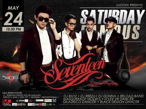 Sabtu (24/5), SEVENTEEN perform "Saturday Famous". Lokasi: Smooth Cafe #Malang