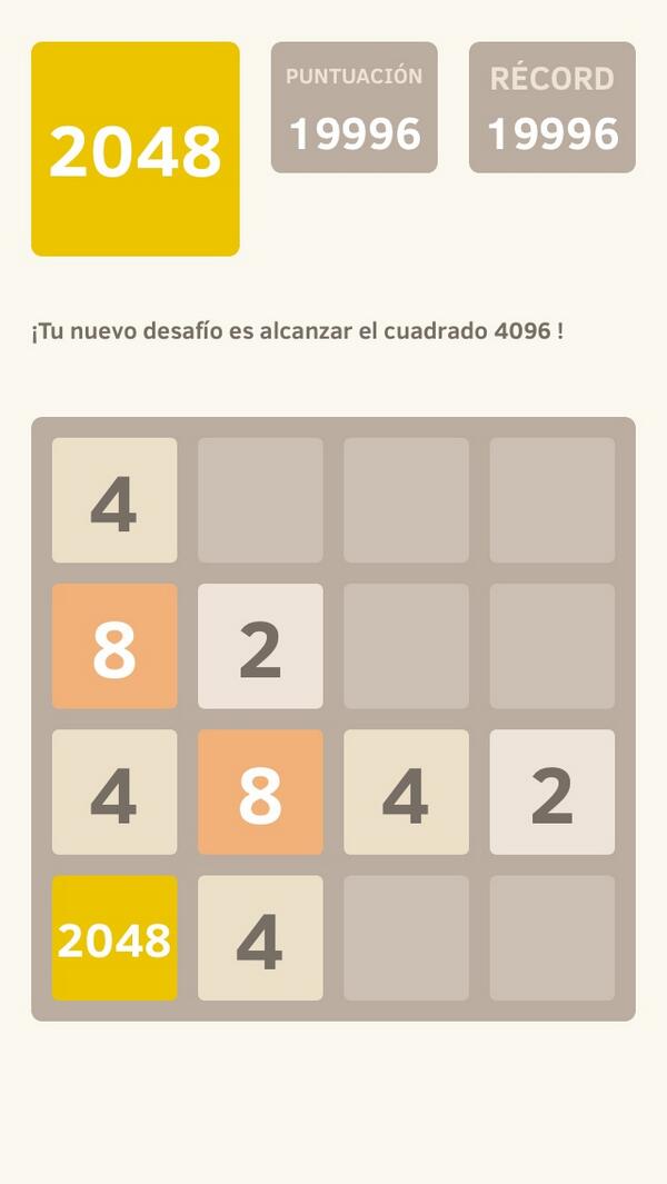 carorossi17's tweet photo. Yo: ¡Gané el 2048!
Madre: ¿Y qué ganás?
Yo: Satisfacción personal, la gloria interna… #cómoteexplico #2048 http://t.co/s2HjaL5oH7