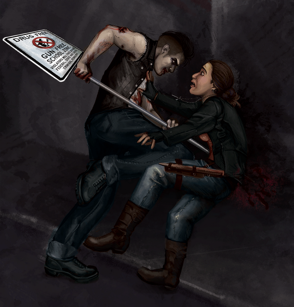 ByRightofBlood's tweet photo. The #VTM book Anarchs Unbound for #v20 got me #drawing again. 
It keeps getting "You Had A Bad Day" stuck in my head. http://t.co/p4PD0mAirn