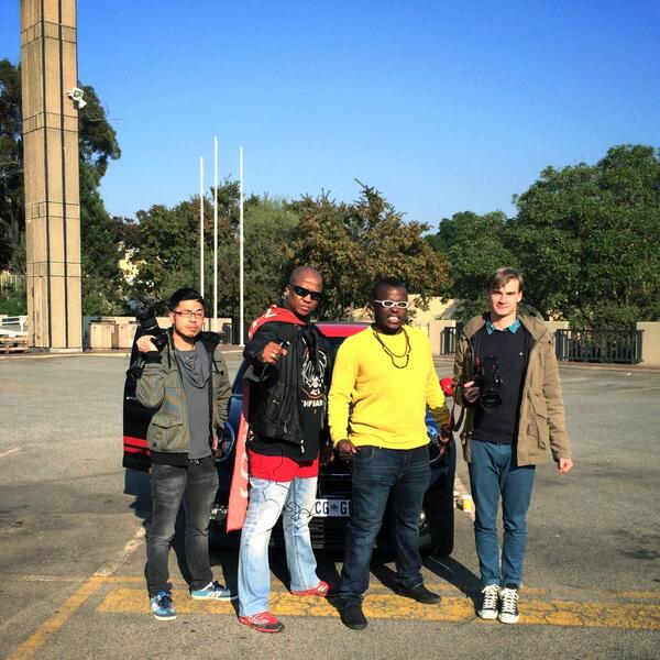 DJFreshSA's tweet photo. Team JHB: #ManagerMan @garethpon, #RadioMan, #TrafficMan @solphenduka and #CameraMan @btherad
#meetfresh http://t.co/vyAALNmpnl
